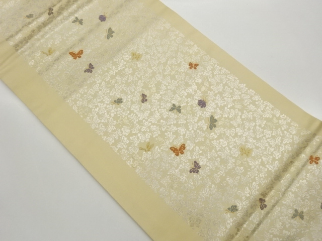 JAPANESE KIMONO / BUTTERFLY PATTERN WEAVING HIRAKI NAGOYA OBI